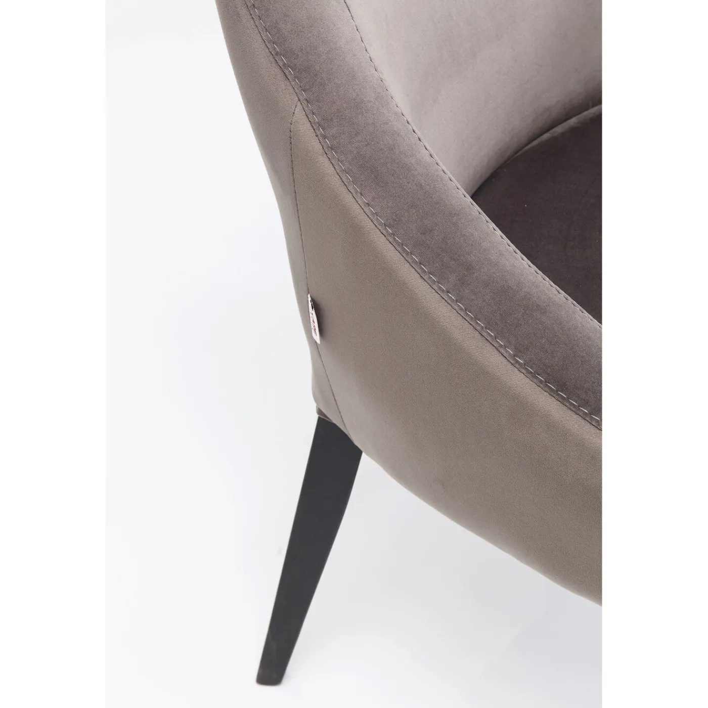 KARE Design Chaise Black Mode Velours Gris