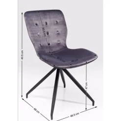 KARE Design Chaise Butterfly Gris Fonce