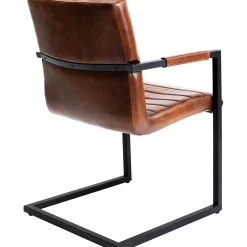 KARE Design Chaise Cantilever Lola Cuir Marron