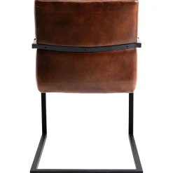 KARE Design Chaise Cantilever Lola Cuir Marron