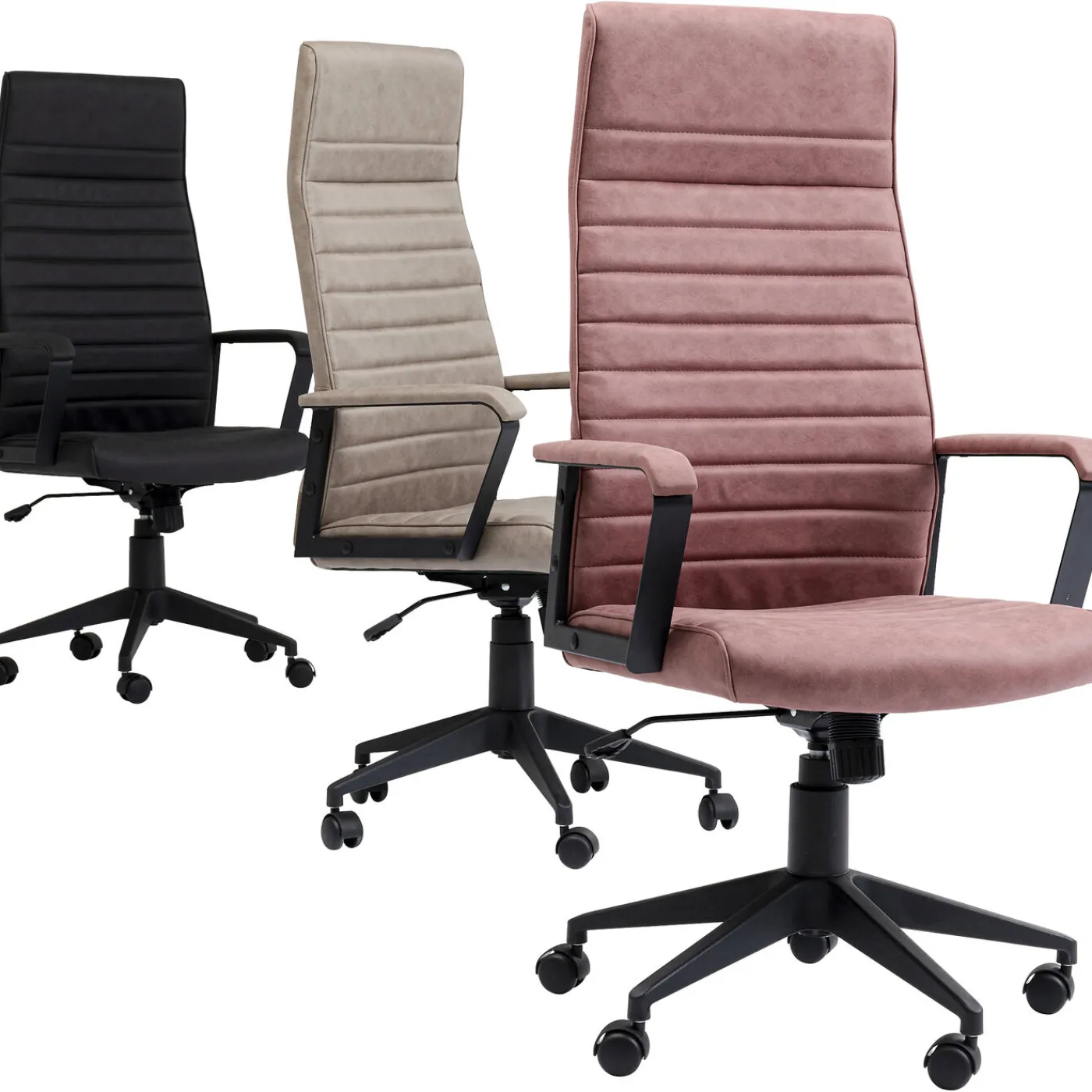 KARE Design Chaise De Bureau Labora Noir Haut Dossier