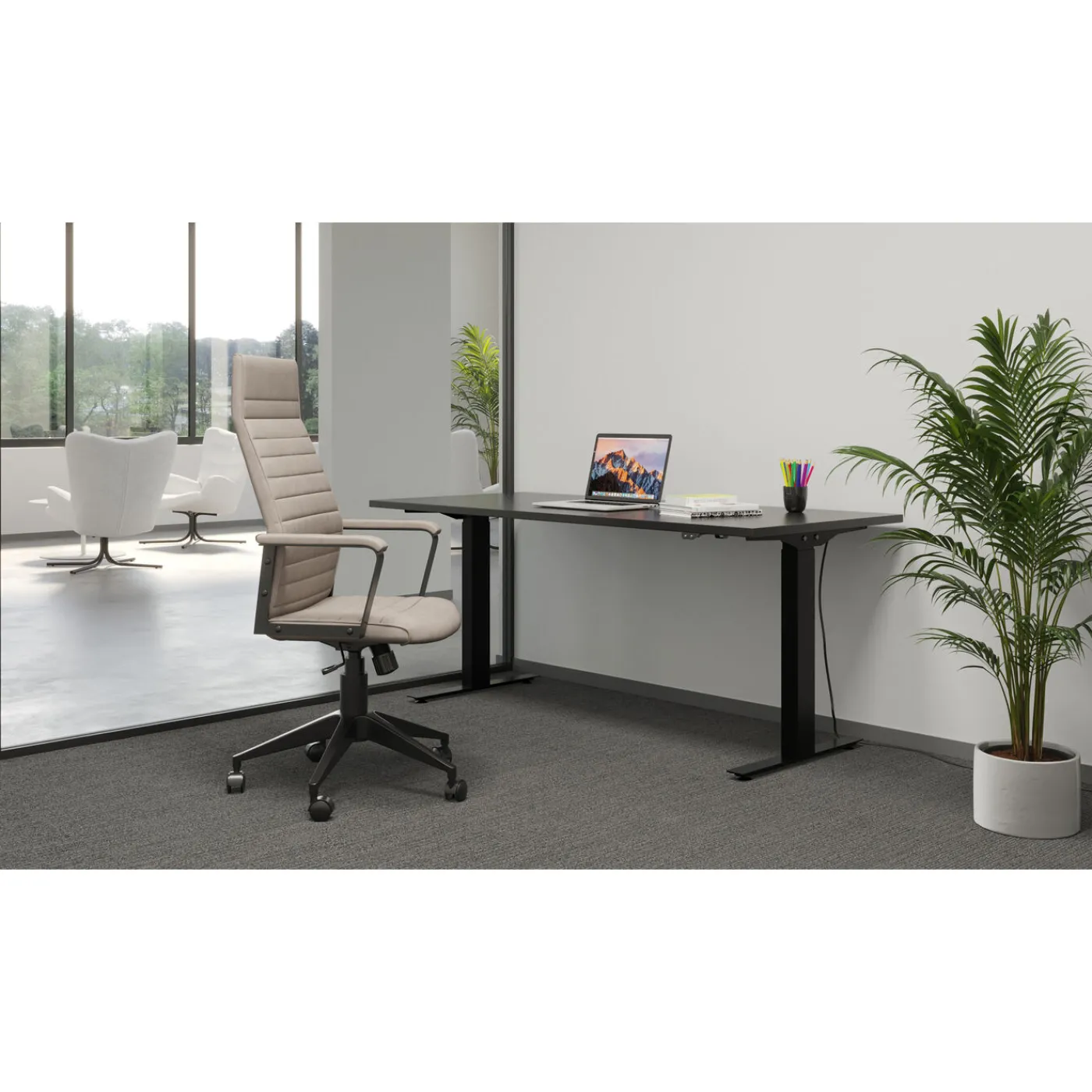 KARE Design Chaise De Bureau Labora Pebble Haut Dossier