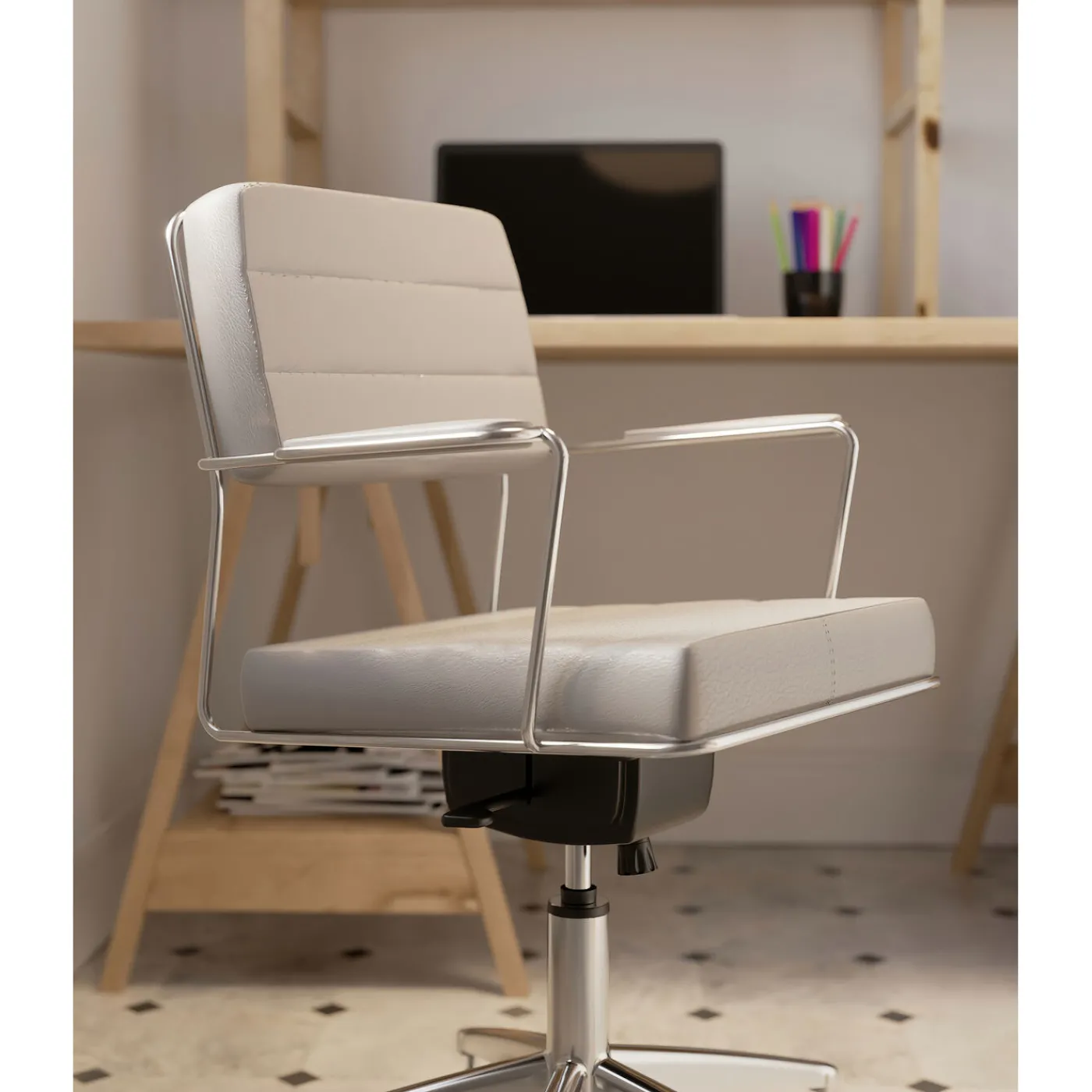 KARE Design Chaise De Bureau Pivotante Dottore Gris