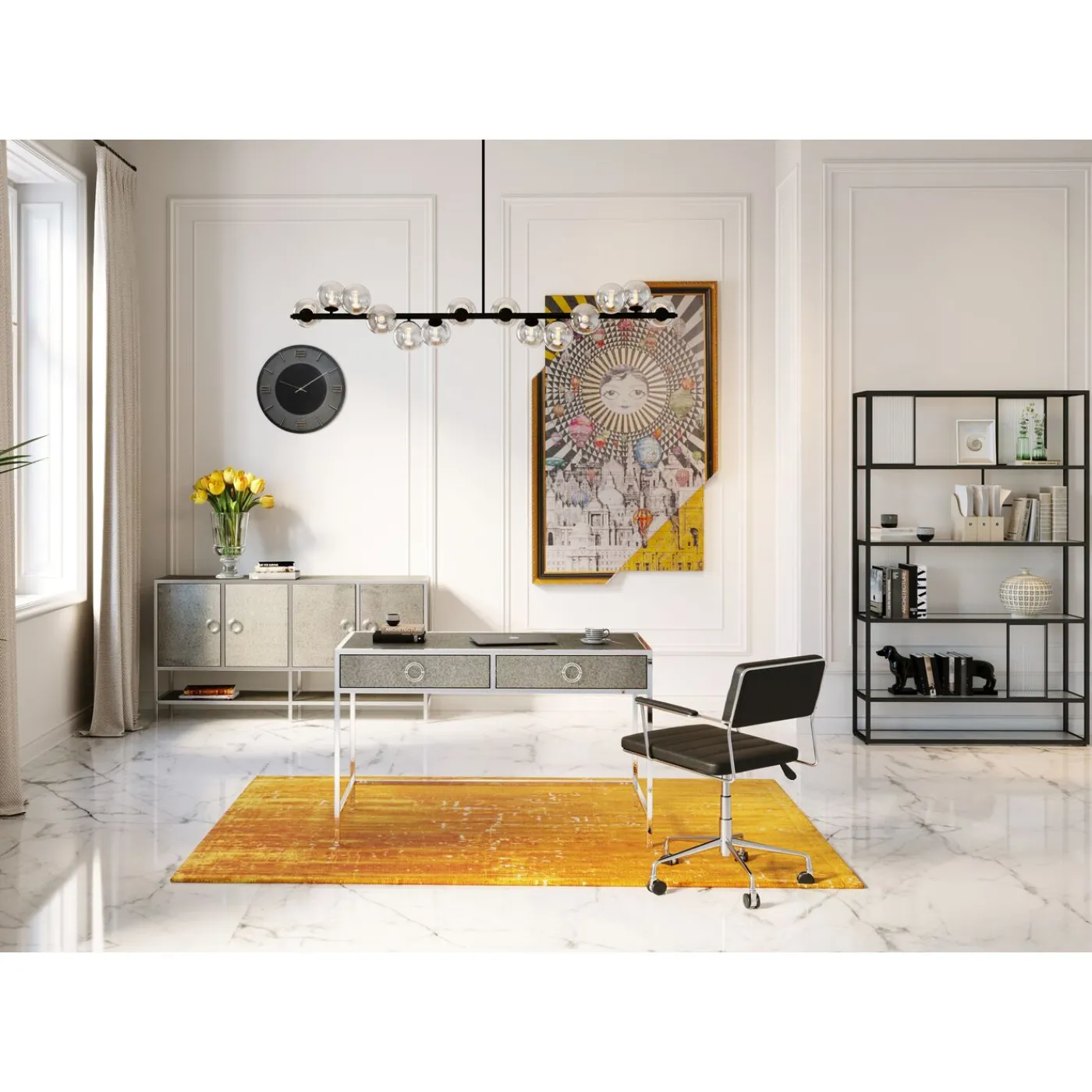 KARE Design Chaise De Bureau Pivotante Dottore Noir