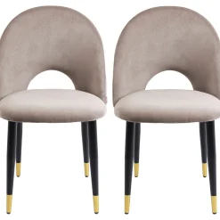 KARE Design Chaise Iris Velours Taupe (2/Set)