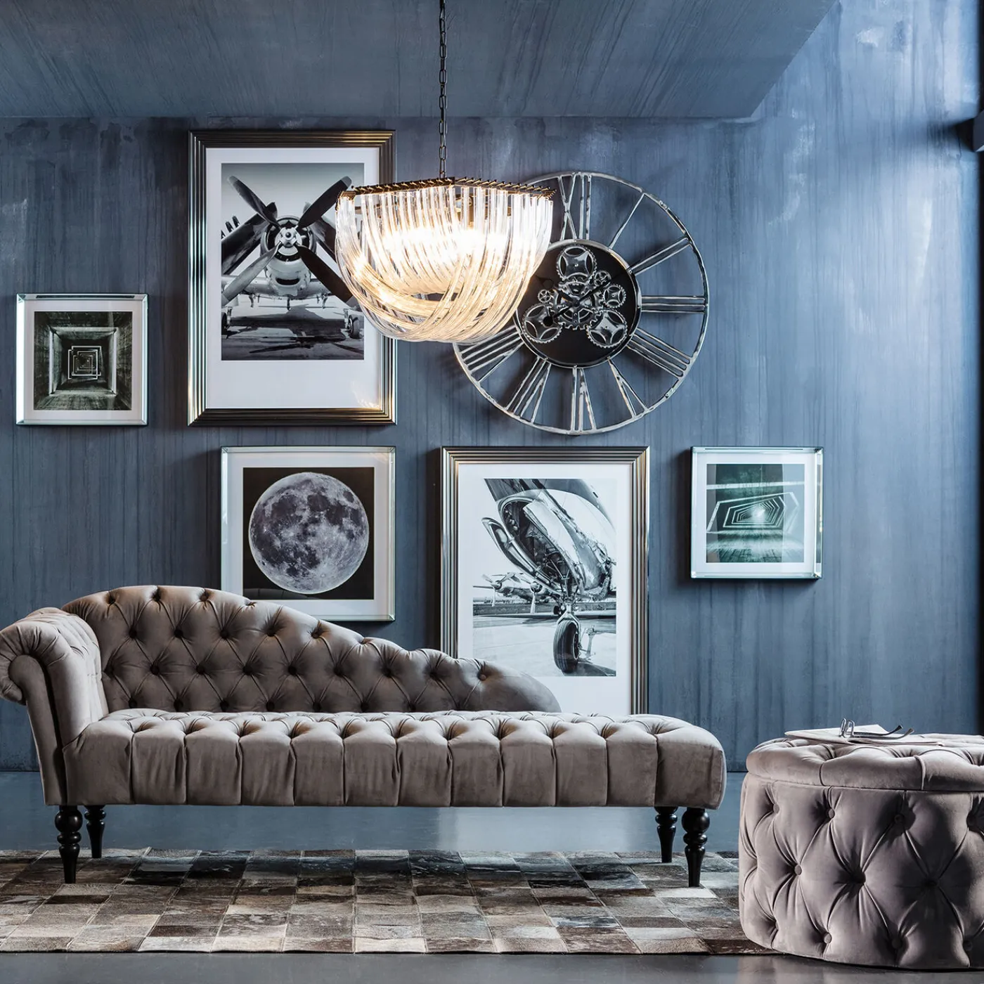 KARE Design Chaise Longue Desire Gris Argente