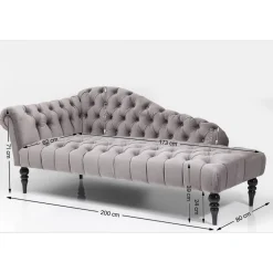 KARE Design Chaise Longue Desire Gris Argente
