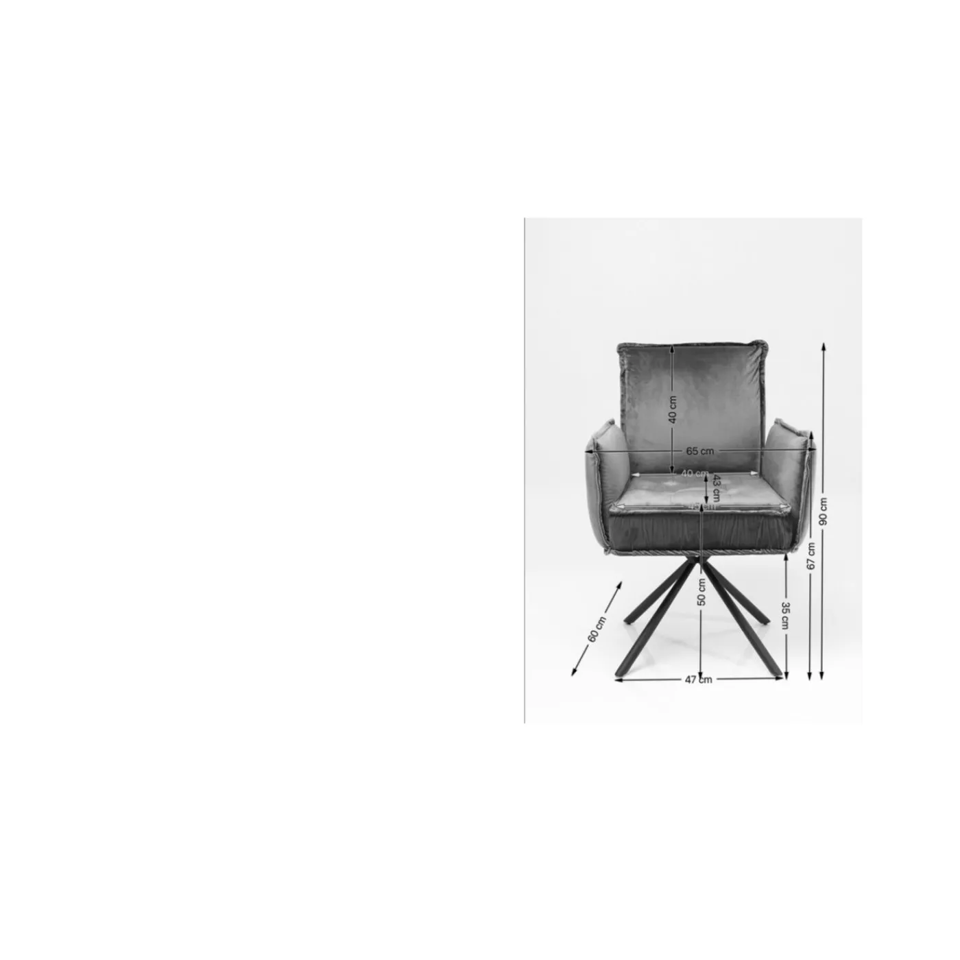 KARE Design Chaise Pivotante A. Acc. Chelsea Gris