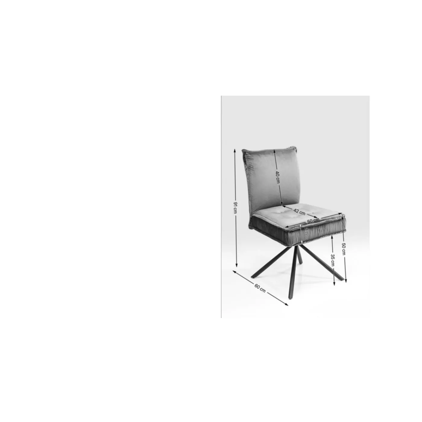 KARE Design Chaise Pivotante Chelsea Gris