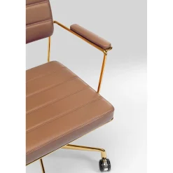KARE Design Chaise Pivotante De Bureau Dottore Marron