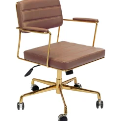 KARE Design Chaise Pivotante De Bureau Dottore Marron
