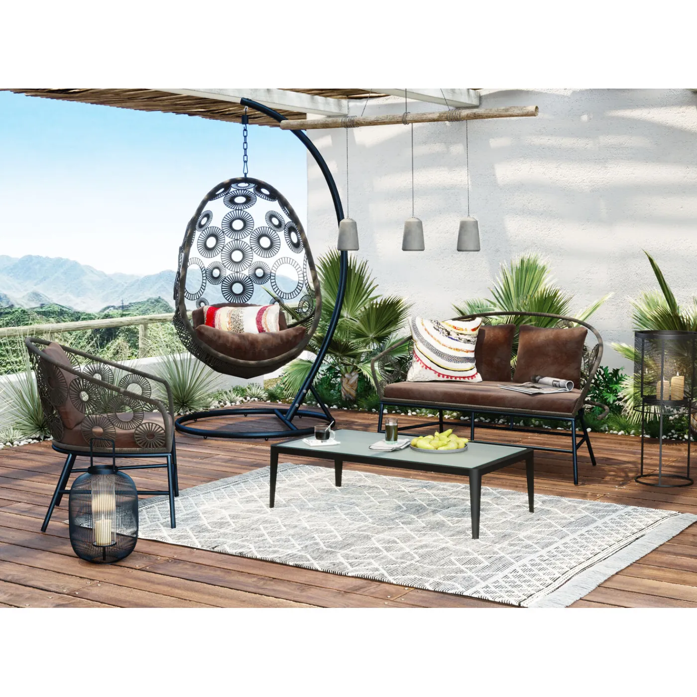 KARE Design Chaise Suspendue Ibiza Marron