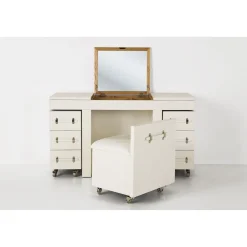 KARE Design Coiffeuse Diva Croco Blanche (4 Pcs)