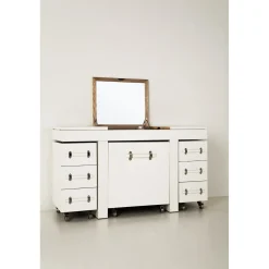 KARE Design Coiffeuse Diva Croco Blanche (4 Pcs)