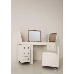 KARE Design Coiffeuse Diva Croco Blanche (4 Pcs)