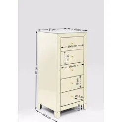 KARE Design Commode Haute Luxury Champagne 5-Tiroirs