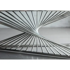 KARE Design Console Laser Argente-Verre Clair 120X40