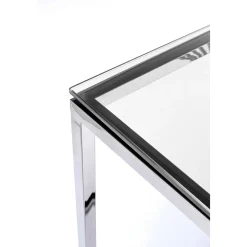 KARE Design Console Laser Argente-Verre Clair 120X40