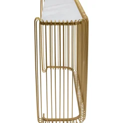 KARE Design Console Wire Verre Marbre Dore 142X89Cm