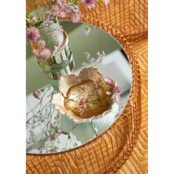 KARE Design Coupe Décorative Flower Bloom Creme-Dore O20Cm