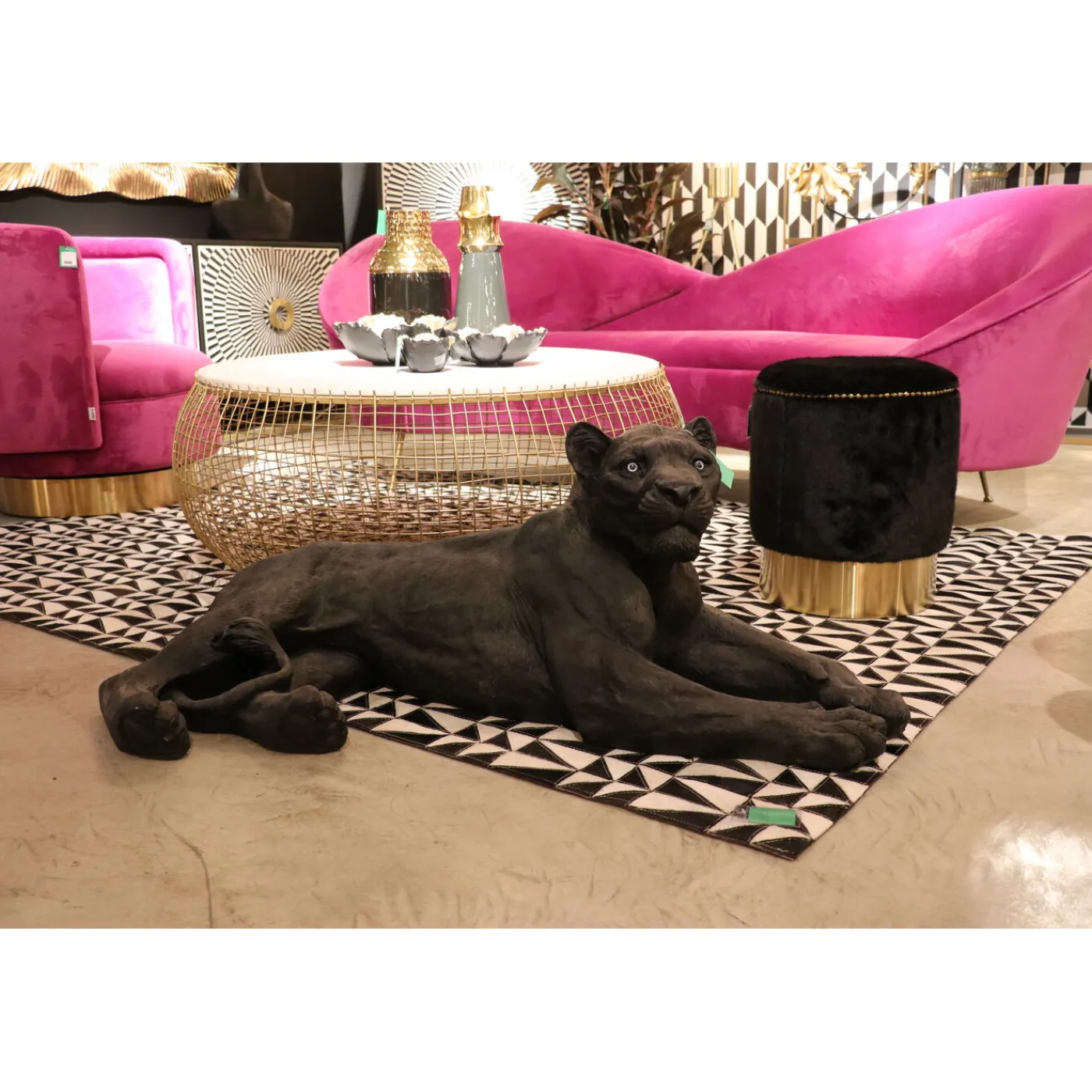 KARE Design Coupe Décorative Flower Bloom Noir-Dore O25Cm