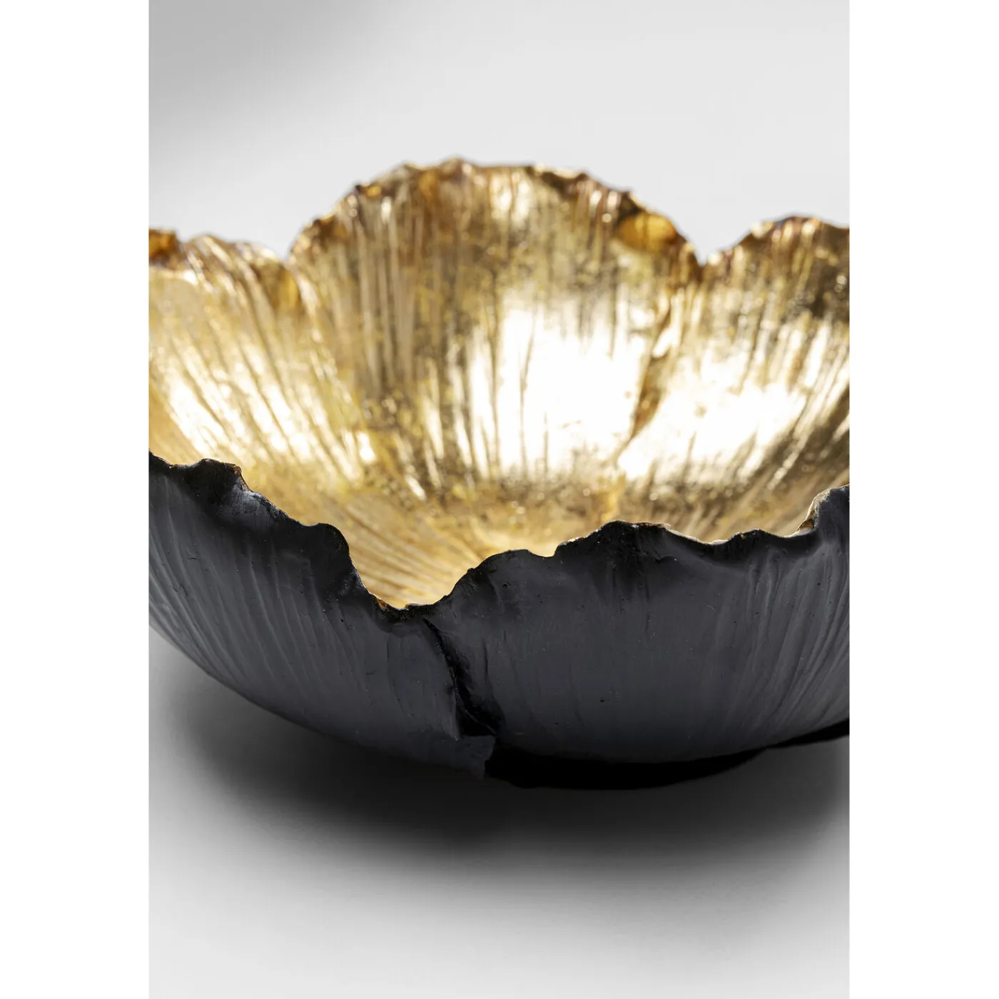 KARE Design Coupe Décorative Flower Bloom Noir-Dore O25Cm