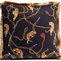 KARE Design Coussin Tiger Chain Noir 45X45Cm