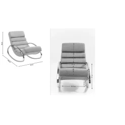KARE Design Fauteuil À Bascule Manhattan Grey Beige