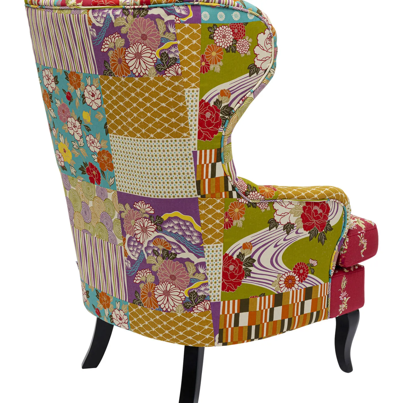 KARE Design Fauteuil À Oreilles Patchwork Rouge