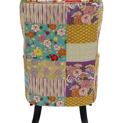 KARE Design Fauteuil À Oreilles Patchwork Rouge