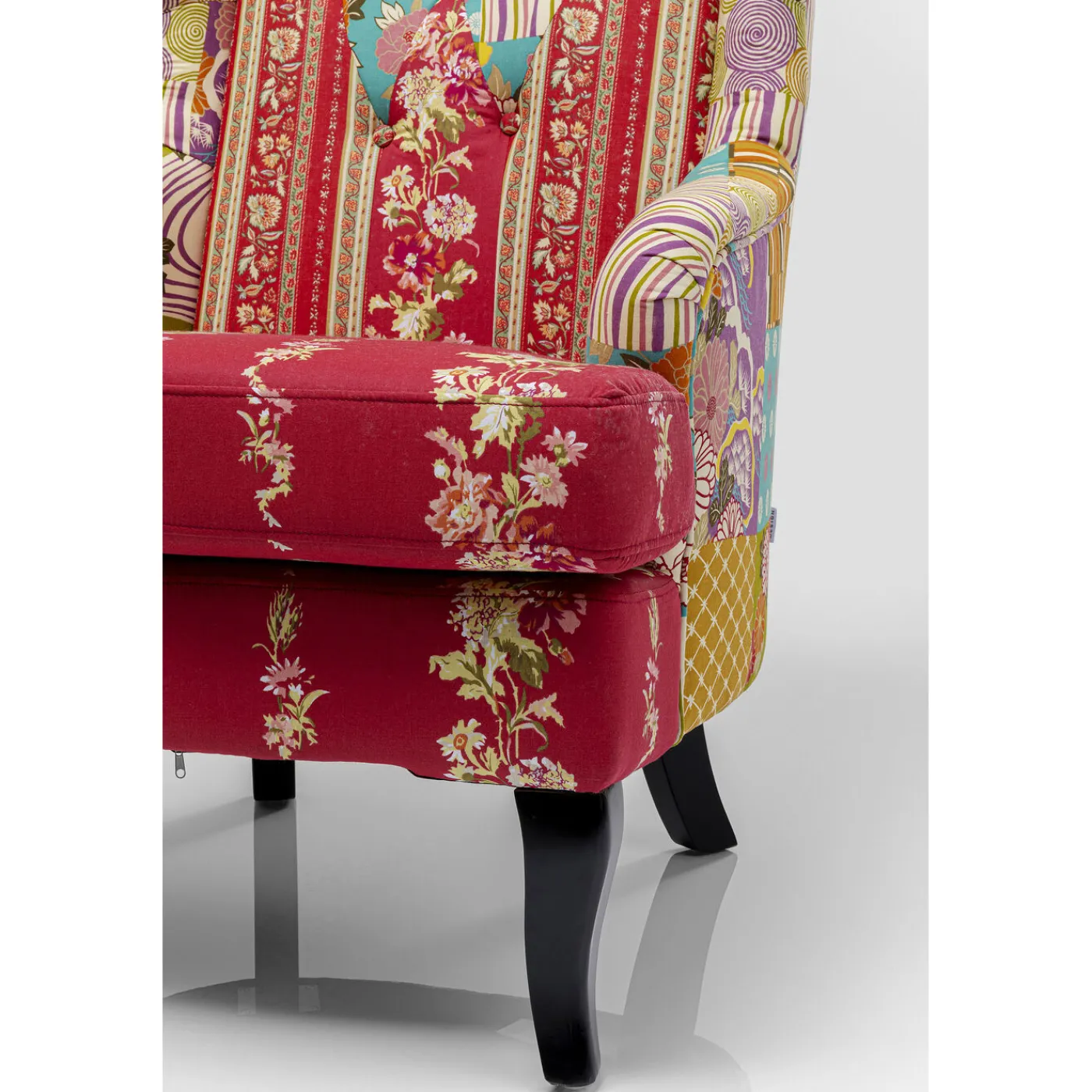 KARE Design Fauteuil À Oreilles Patchwork Rouge