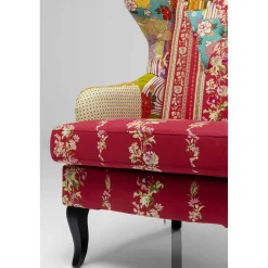 KARE Design Fauteuil À Oreilles Patchwork Rouge