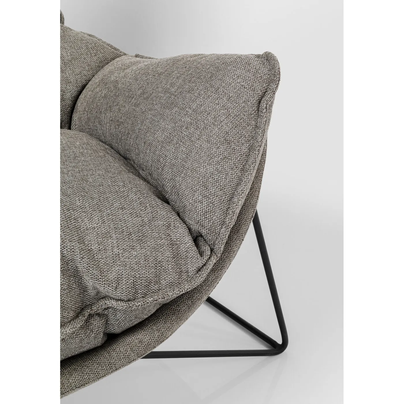 KARE Design Fauteuil Avec Repose-Pied Snuggle Gris (2/Parts)