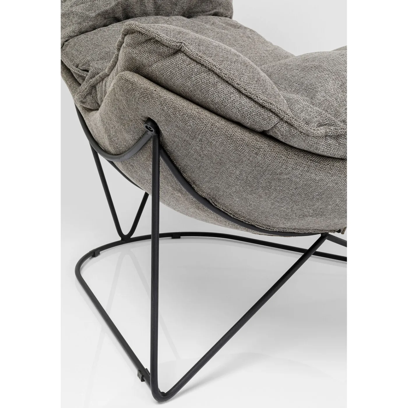 KARE Design Fauteuil Avec Repose-Pied Snuggle Gris (2/Parts)