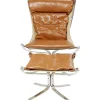 KARE Design Fauteuil Avec Tabouret Washington Marron