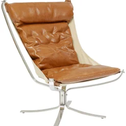 KARE Design Fauteuil Avec Tabouret Washington Marron