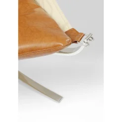 KARE Design Fauteuil Avec Tabouret Washington Marron