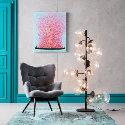 KARE Design Fauteuil Black Vicky Velours Gris