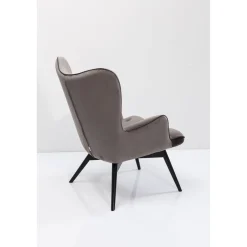 KARE Design Fauteuil Black Vicky Velours Gris