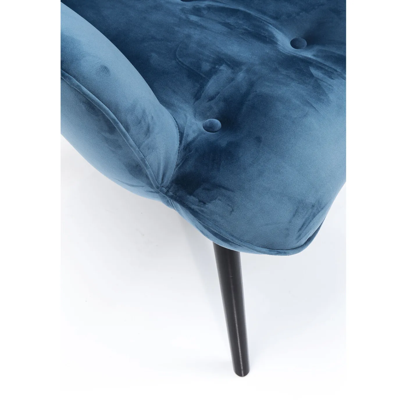 KARE Design Fauteuil Black Vicky Velours Petrole