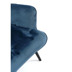 KARE Design Fauteuil Black Vicky Velours Petrole