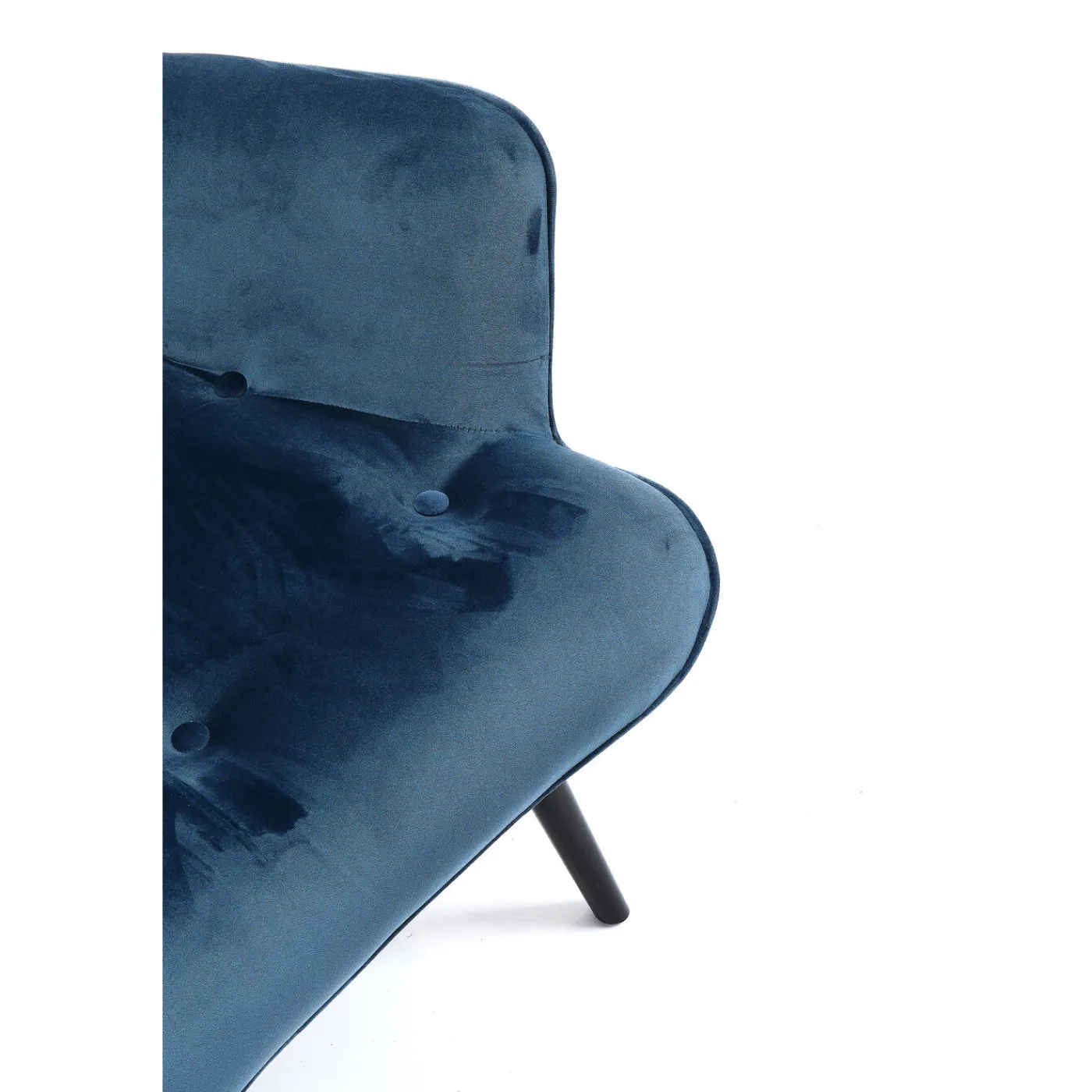 KARE Design Fauteuil Black Vicky Velours Petrole