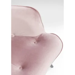 KARE Design Fauteuil Black Vicky Velours Rose