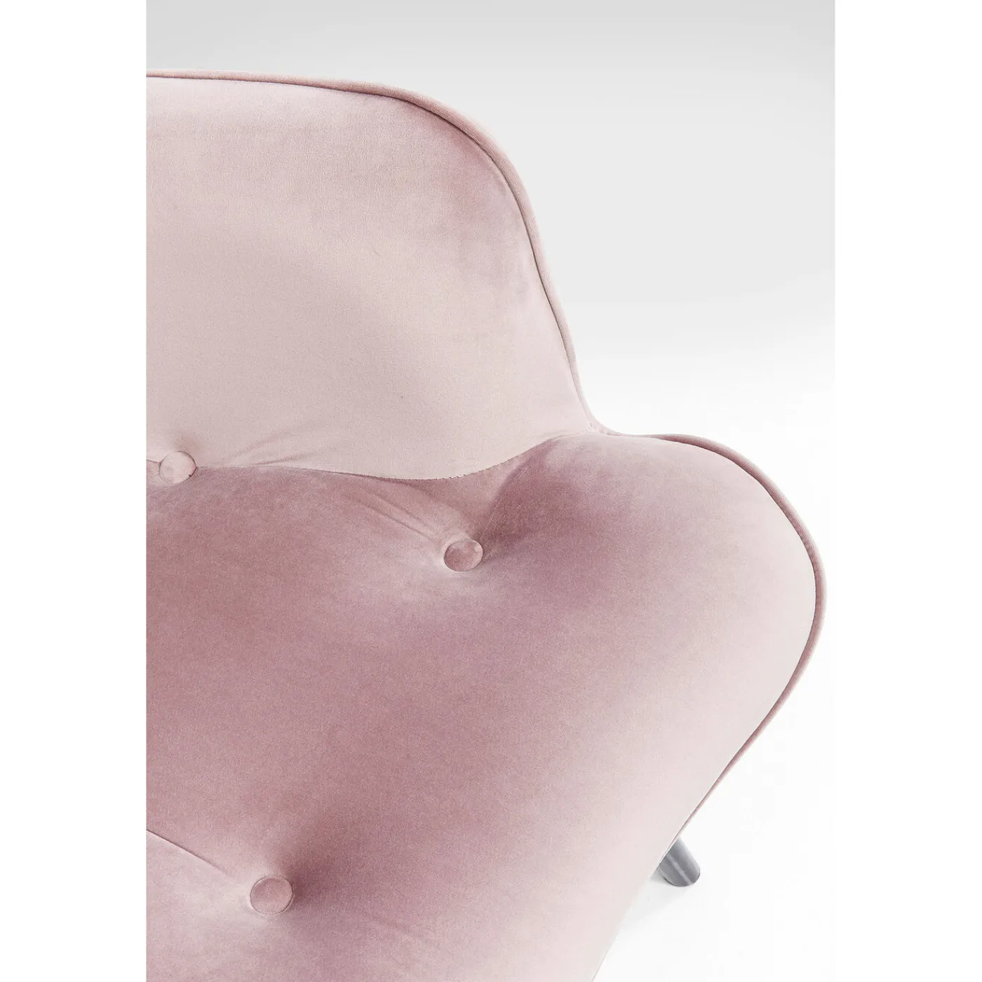 KARE Design Fauteuil Black Vicky Velours Rose