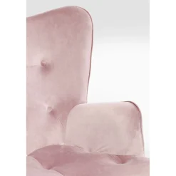 KARE Design Fauteuil Black Vicky Velours Rose