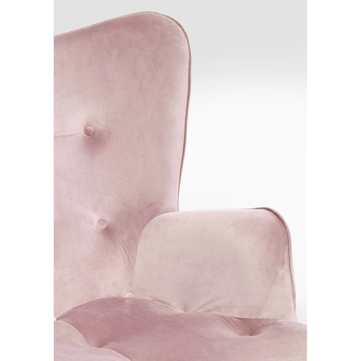 KARE Design Fauteuil Black Vicky Velours Rose