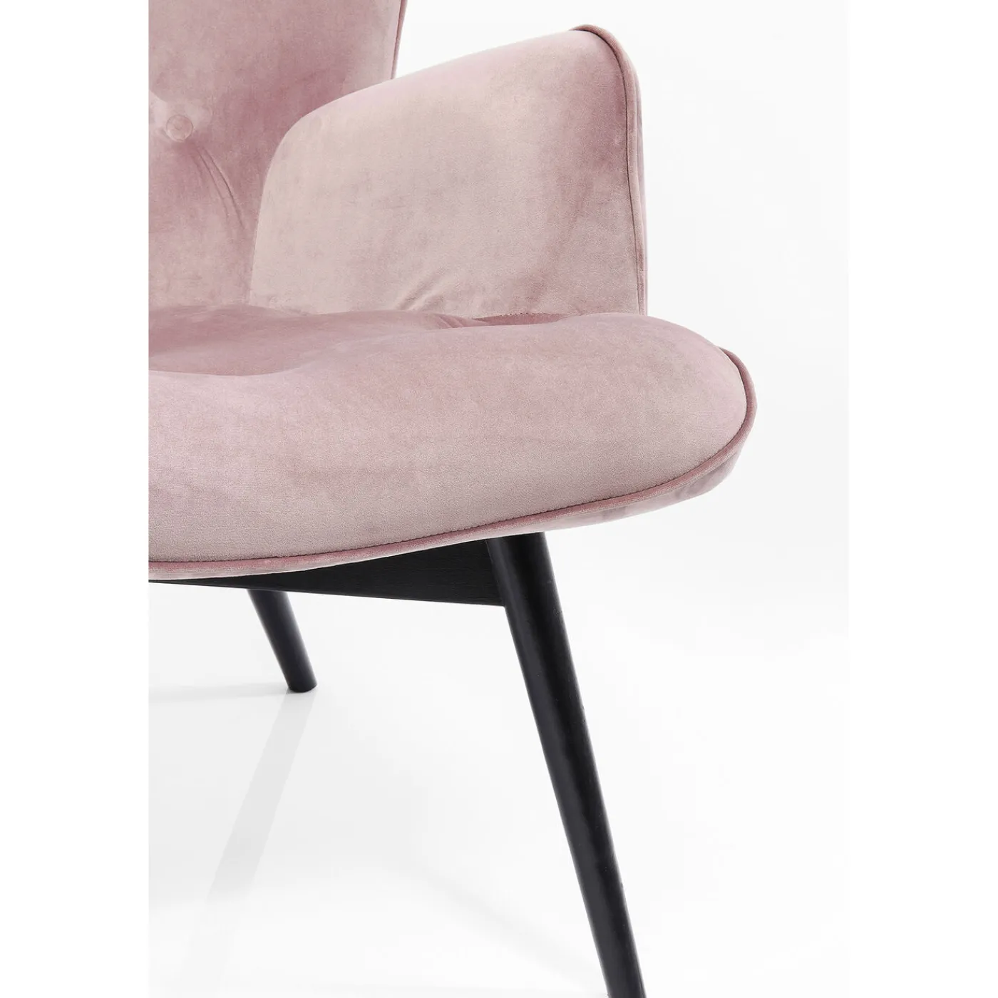 KARE Design Fauteuil Black Vicky Velours Rose