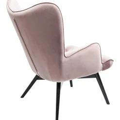 KARE Design Fauteuil Black Vicky Velours Rose