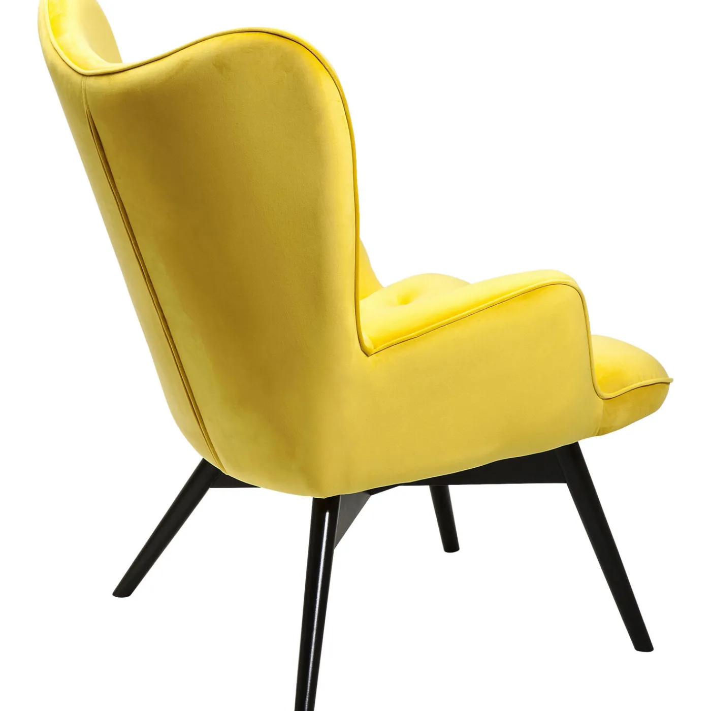 KARE Design Fauteuil Black Vicky Velours Jaune