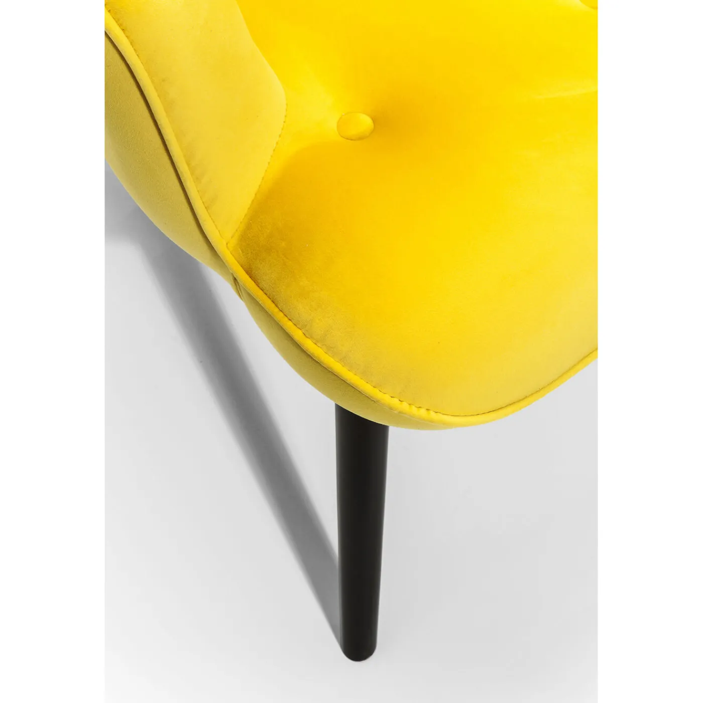 KARE Design Fauteuil Black Vicky Velours Jaune